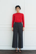 サイドメタルボタン　デニムパンツ